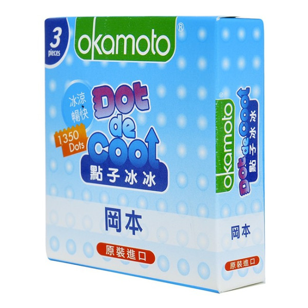 Bao cao su kéo dài thời gian Okamoto Dot de Cool 3pcs