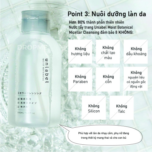 Nước tẩy trang Unlabel Moist Botanical Micellar Cleansing