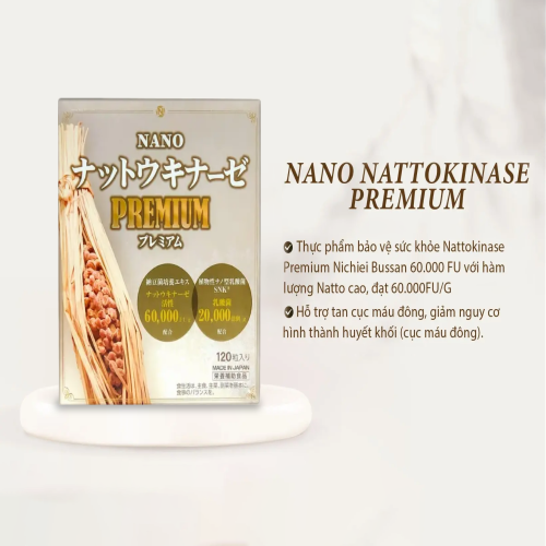 Phòng ngừa tai biến, đột quỵ Nattokinase Premium 10.000FU 300 viên