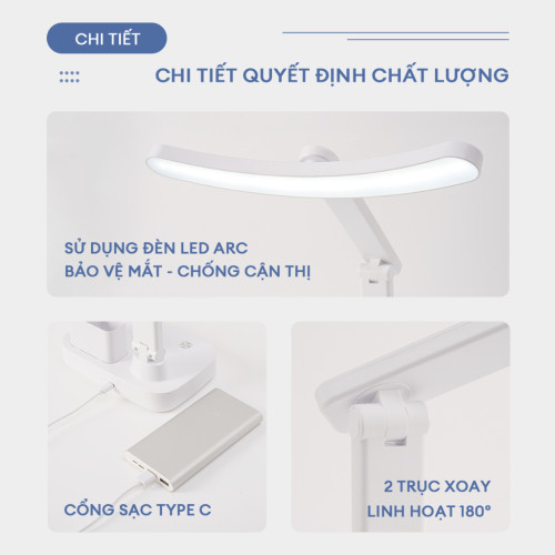 Đèn học để bàn tích điện UNIQ SOLAR E7