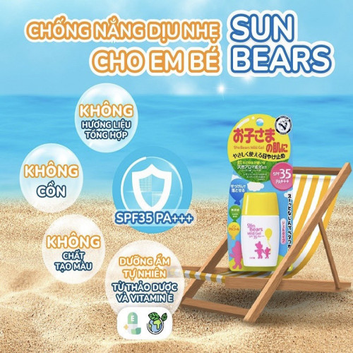 Gel chống nắng lành tính cho trẻ em OMI SUN BEARS SPF35 PA+++